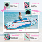D3SEA 11' × 34" Extra Wide Inflatable Paddle Board - Seafoam Green Leopard