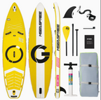 11ft Premium Inflatable Stand Up Paddle Board, yellow Yoga Board with Durable SUP Accessories&Carry Bag Waterproof Bag, Leash | Wide Stance, Surf Control, Non-Slip Deck, Leash, Paddle and Pump for Youth & Adult (Copy)