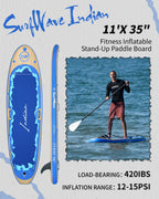 SurfWave Indian Fitness SUP Board Package,silver paddle board