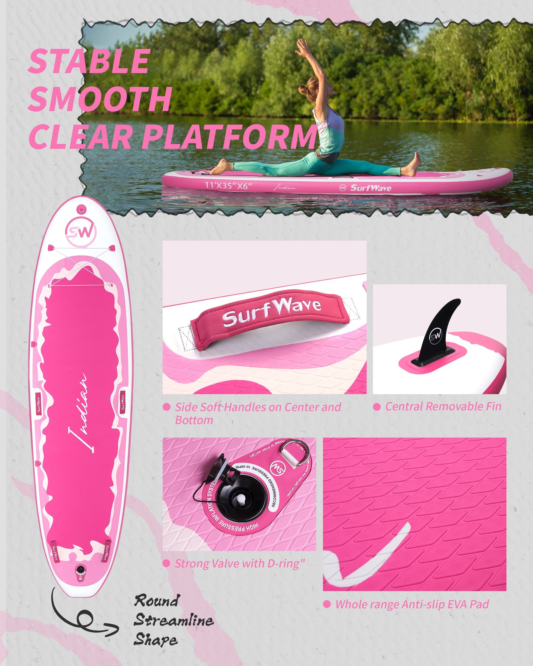 SurfWave Indian Fitness SUP Board Package,silver paddle board