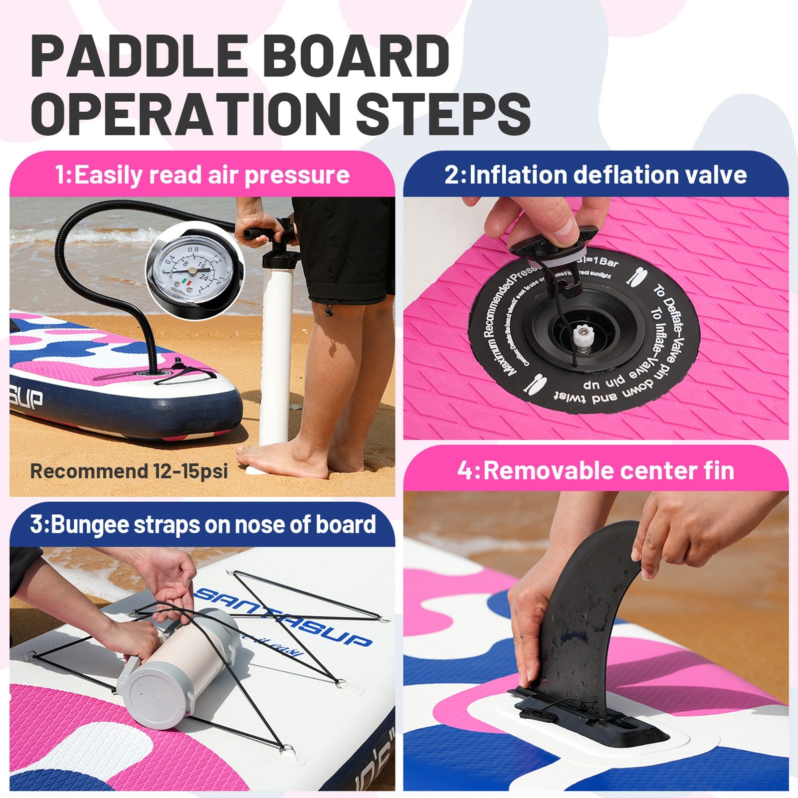 Santasup BERRY navy blue inflatable paddle board