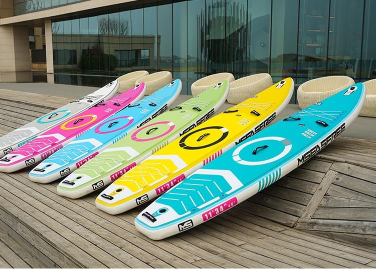 11ft Premium Inflatable Stand Up Paddle Board, yellow Yoga Board with Durable SUP Accessories&Carry Bag Waterproof Bag, Leash | Wide Stance, Surf Control, Non-Slip Deck, Leash, Paddle and Pump for Youth & Adult (Copy)