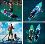 Deep Green Inflatable Stand Up Paddle Board – Durable SUP with Adjustable Paddle,Dual Action Pump, Carry Bag, Ankle Leash, Non-Slip EVA Deck – All Skill Levels