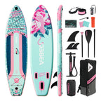 D3SEA 11' × 34" Extra Wide Inflatable Paddle Board - Seafoam Green Leopard