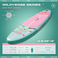 D3SEA 8' × 29" Inflatable Paddle Board for Kids - Glam Bolt Leopard (Mint Pink)