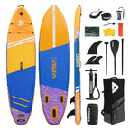 D3SEA 11' × 34" Extra Wide Inflatable Paddle Board - Golden Zest Zebra