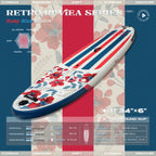 D3SEA 11' x 34" Extra Wide InflatablePaddle Board - Ruby Blue Bloom
