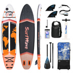 Pro Inflatable SUP Board, orange stand up paddle board 11ft All-Around inflatable stand up Paddle Board - Military-Grade for Surfing & Expedition, Includes Carbon Paddle & Pro Pump